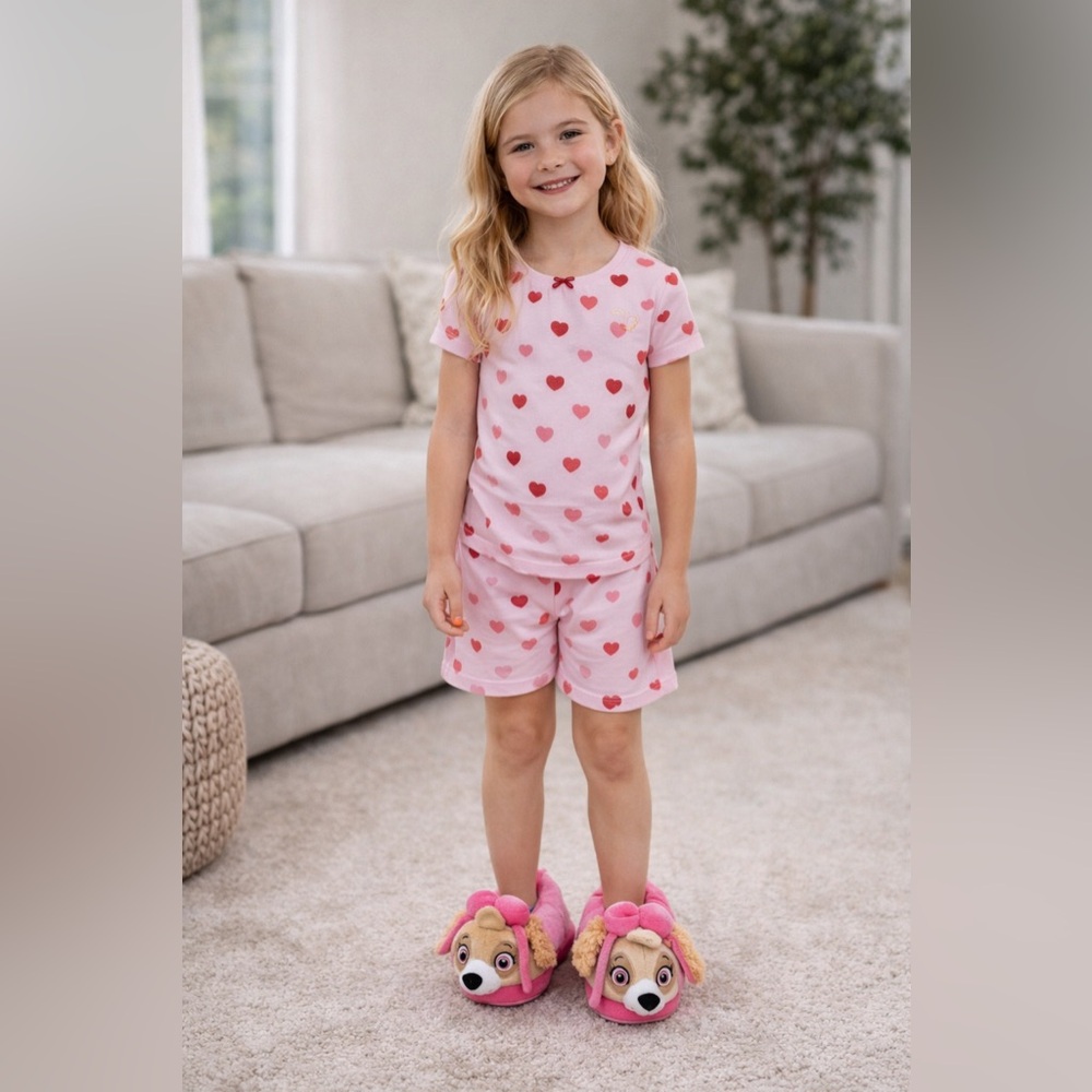Paw Patrol Skye Girls Plush Slippers Size 7 Toddler‎ Pink Character House Shoes